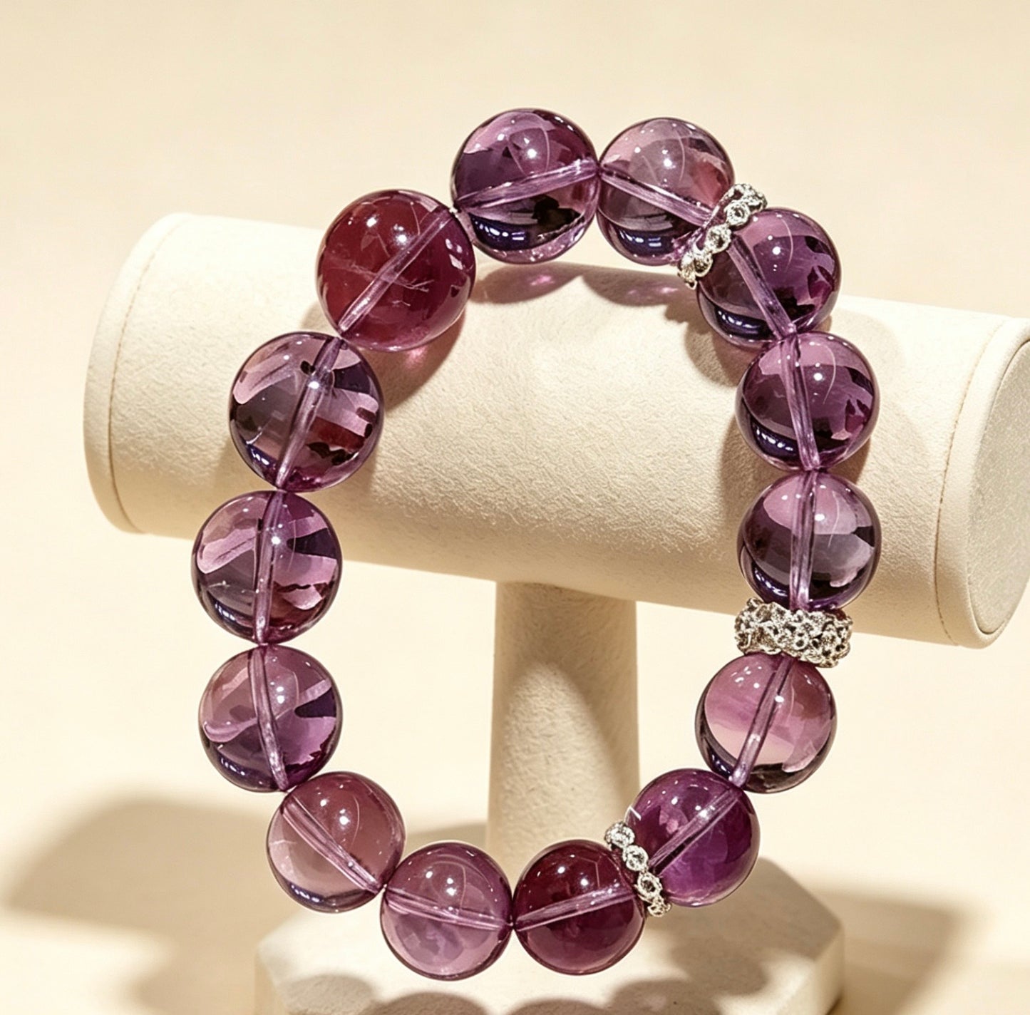 Amoria 12mm Amethyst Crystal Bracelet | Intuition, Creative Vision & Inspired Living