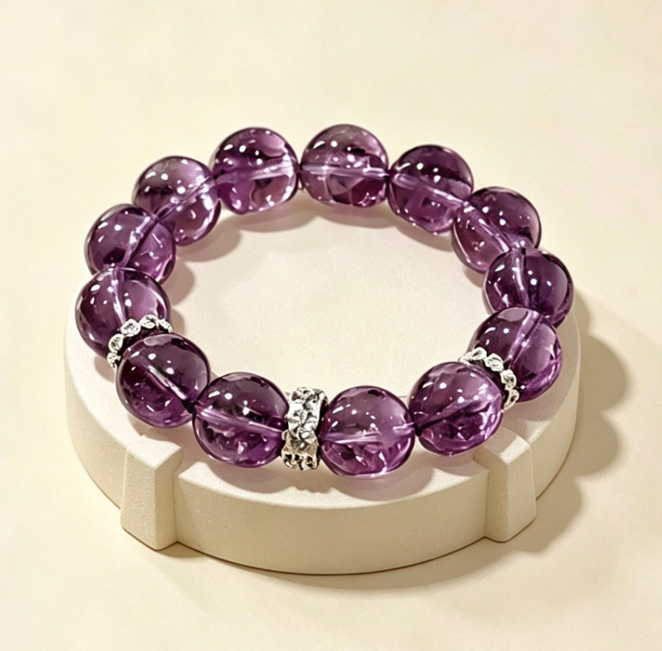 Amoria 12mm Amethyst Crystal Bracelet | Intuition, Creative Vision & Inspired Living