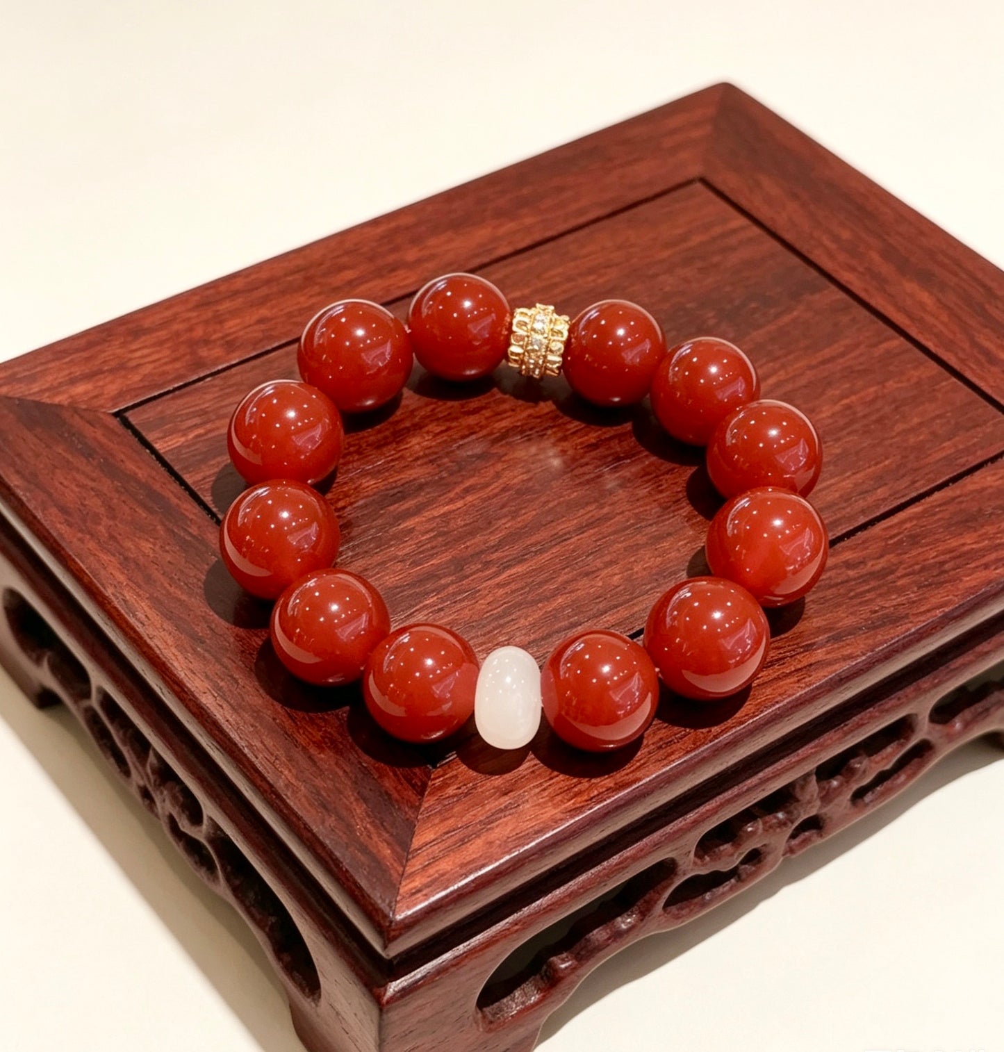 Amoria Red Carnelian Energy Bracelet 14mm | Ignite Your Passion · Boost Your Presence · Awaken Your Inner Power