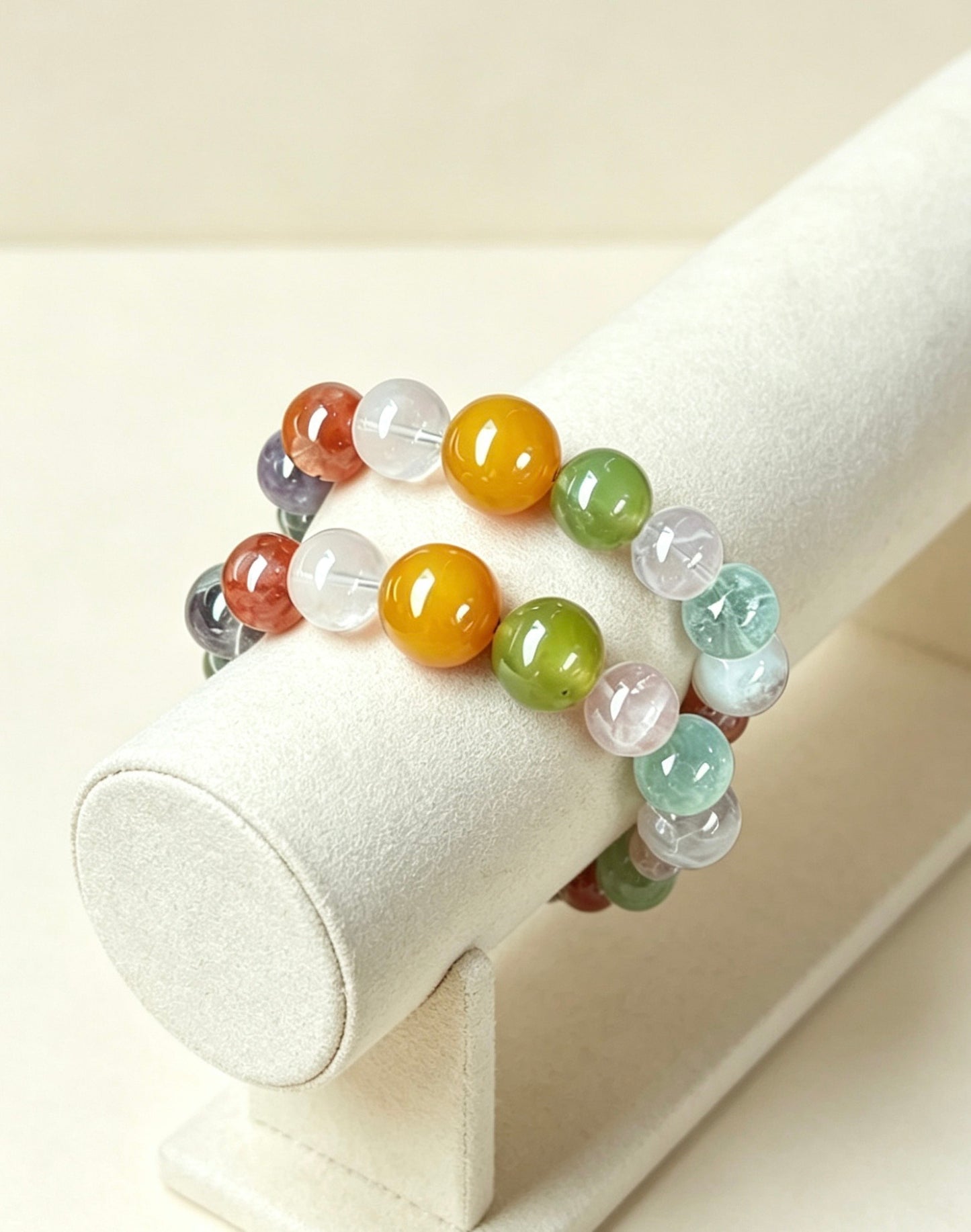 Amoria 10mm Natural Crystal Charm Bracelet | Attracts Wealth and Good Fortune · Balances Energy Fields · Protects Good Luck and Happiness