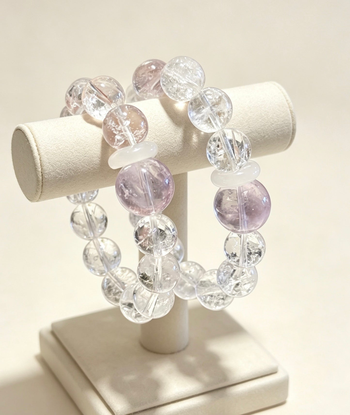 Amoria White Aze Energy Crystal Bracelet 13mm | Purifies Energy Fields · Enhances Spiritual Awareness · Boosts Protective and Good Luck Energy