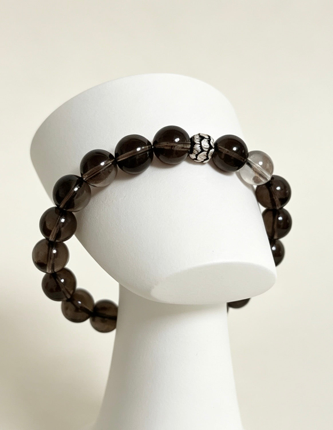 Amoria 10mm Tea Crystal & Clear Quartz Bracelet | Inner Balance, Resilience & Personal Renewal