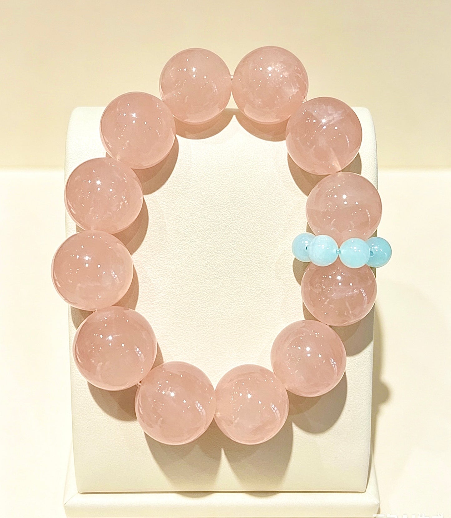 Amoria Grapefruit Pink Crystal Energy Bracelet 13mm | Boosts love luck and social connections · Enhances charm and confidence · Attracts positive energy