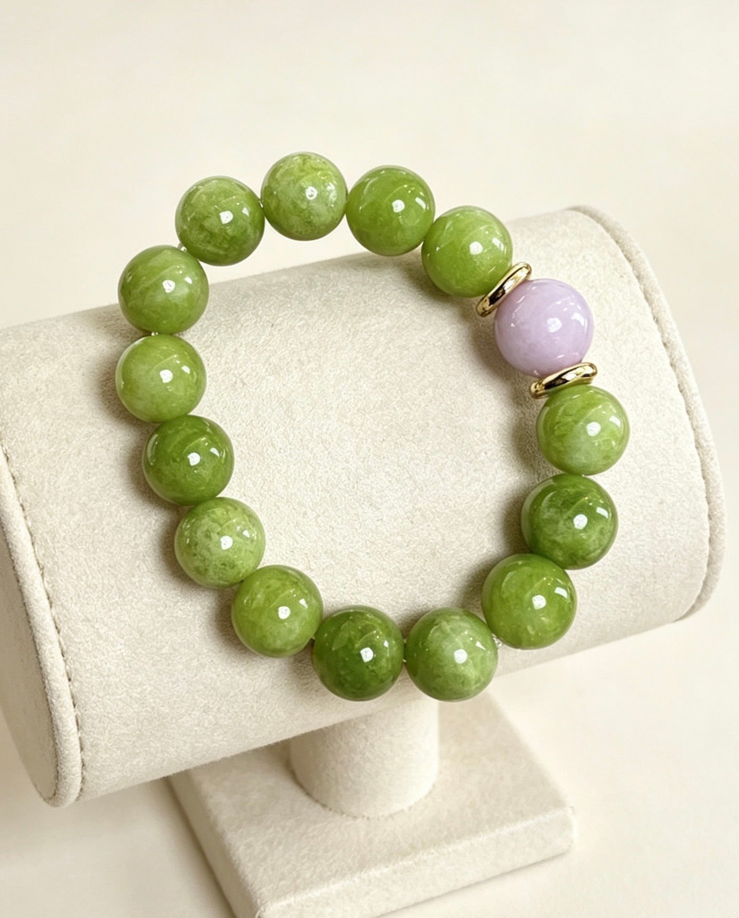 Amoria 12mm Peridot Crystal Bracelet | Abundance Mindset, Confidence & Opportunity Attraction