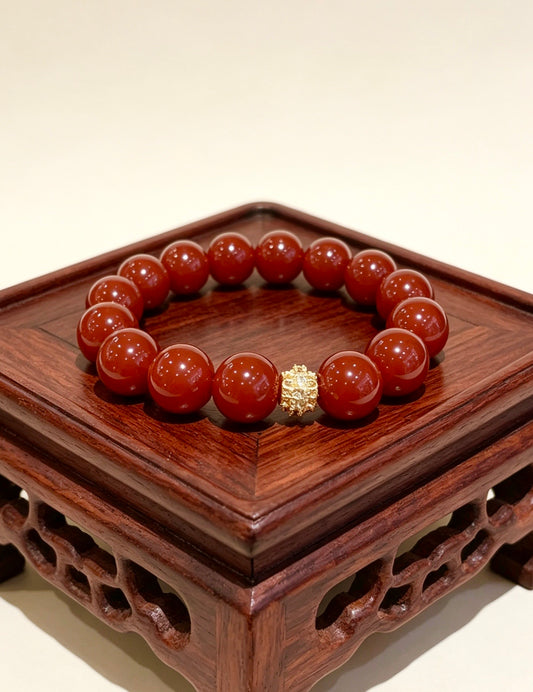 Amoria Red Carnelian Energy Bracelet 14mm | Ignite Your Passion · Boost Your Presence · Awaken Your Inner Power