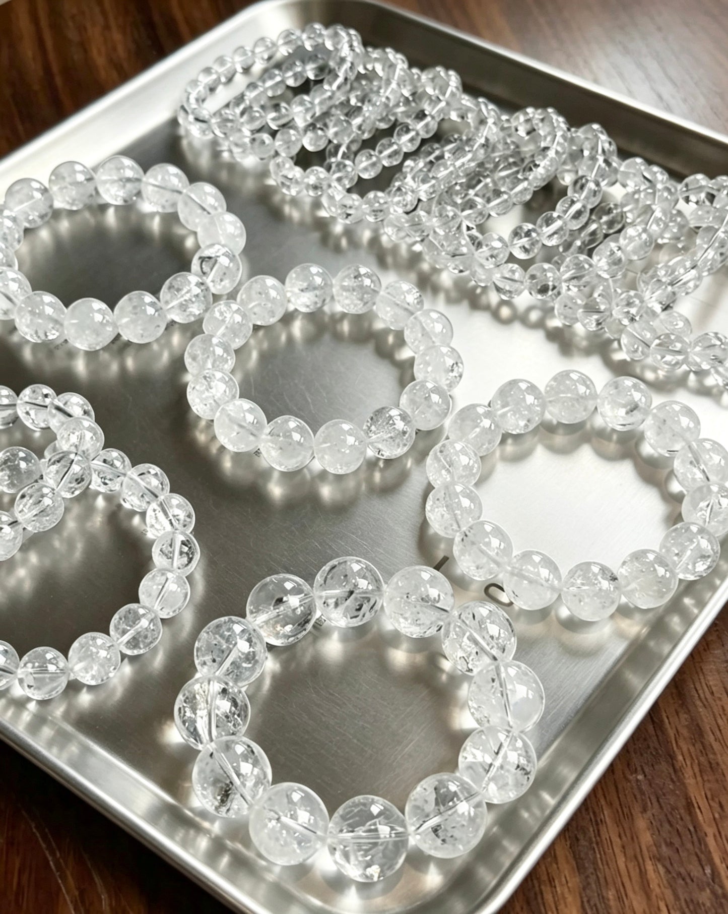 Amoria Natural White Aze Crystal 9mm–10mm Single-Strand Bracelet | Purify Energy · Enhance Your Aura · Attract Good Fortune